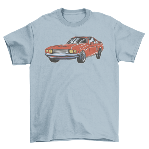 Classic vintage red car t-shirt design