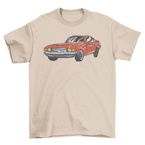 Classic vintage red car t-shirt design