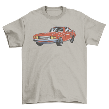 Classic vintage red car t-shirt design